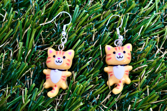 Orange Cat Earrings