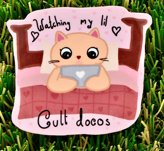 Watching My LIl Cult Docos Sticker